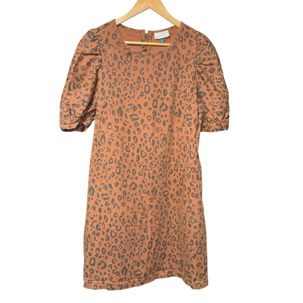 UNIVERSAL THREAD Leopard Denim Mini Puff Sleeves … - image 2